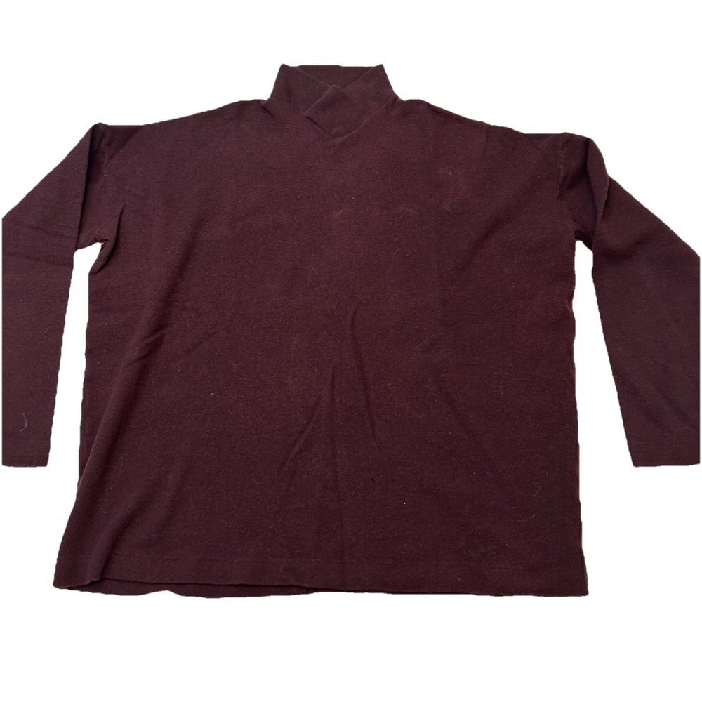 Burgundy Women Mock Crossover Turtleneck Sweater - No Tags -likely Size S/M Pics